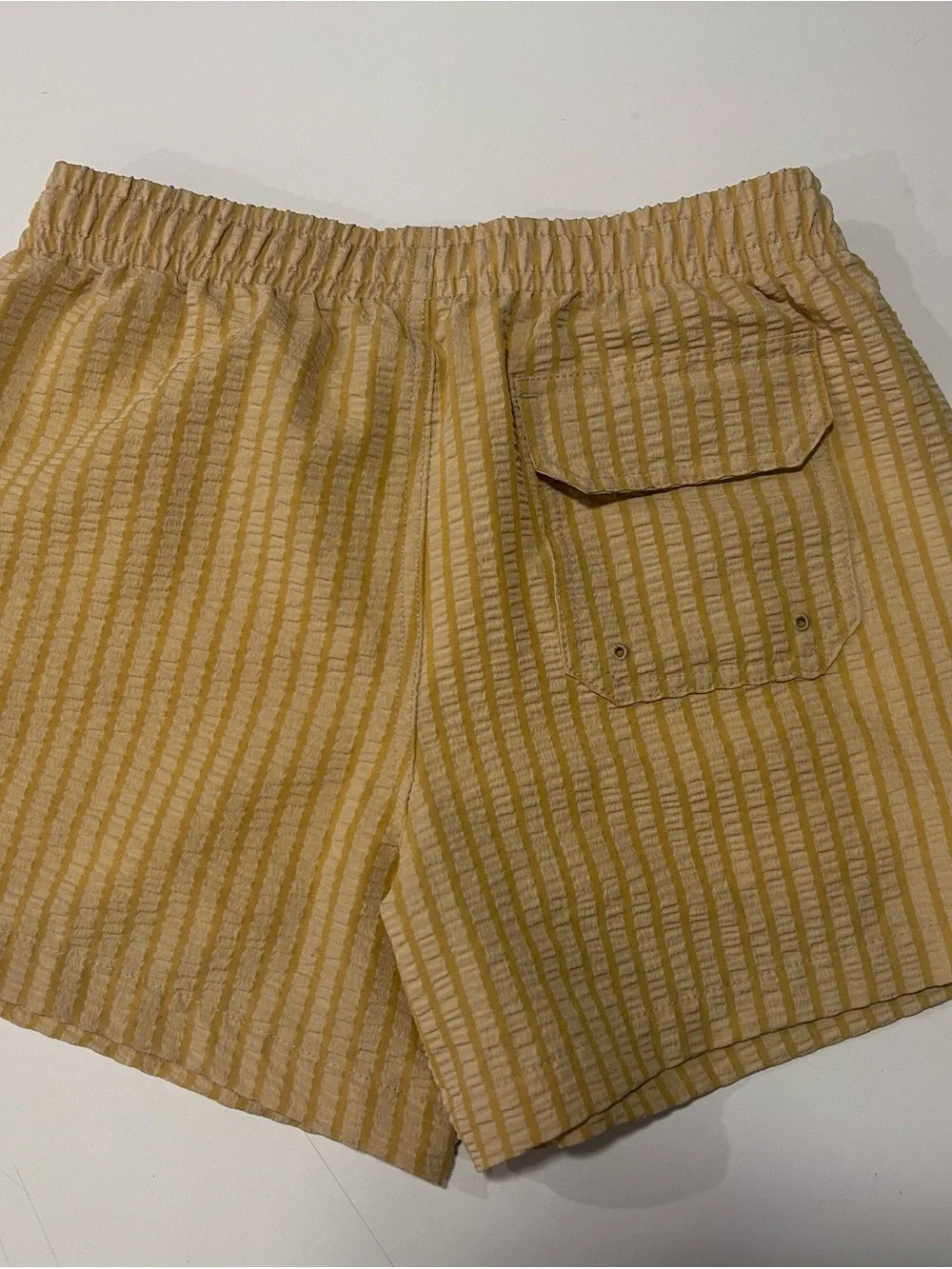 Abercrombie & Fitch Yellow Striped Relaxed Shorts